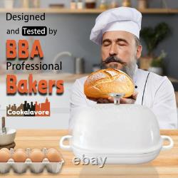 Cocotte en fonte émaillée de 6QT avec couvercle et tapis en silicone pour un pain parfait