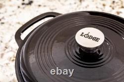 Cocotte en fonte émaillée de 6 quarts avec couvercle et poignées doubles, adaptée au four jusqu'à