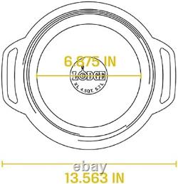 Cocotte en fonte émaillée de 6 quarts avec couvercle et poignées doubles, adaptée au four jusqu'à