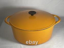 Cocotte en fonte émaillée orange Cousances #31 vintage française