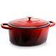 Cocotte En Fonte émaillée Ovale Artisan De 7 Quarts Crock Pot En Rouge écarlate