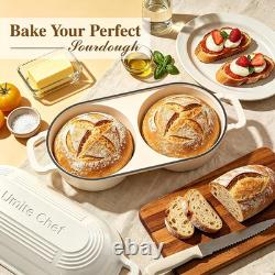 Cocotte en fonte émaillée pour la cuisson du pain au levain avec couvercle en forme de L <br/>

