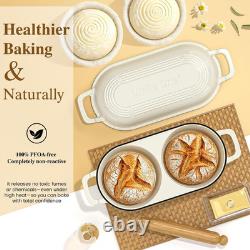 Cocotte en fonte émaillée pour la cuisson du pain au levain avec couvercle en forme de L<br/>