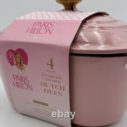 Cocotte en fonte émaillée rose en forme de cœur 4 quarts de Paris Hilton Kitchen