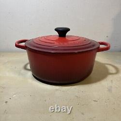 Cocotte en fonte émaillée rouge Le Creuset Vintage de 5,5 litres France #26