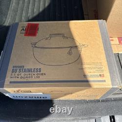 Cocotte en fonte en acier inoxydable brossé All-Clad D5 avec couvercle en dôme 5,5 quart