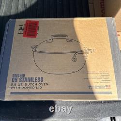 Cocotte en fonte en acier inoxydable brossé All-Clad D5 avec couvercle en dôme 5,5 quart