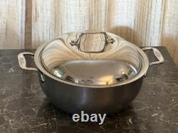 Cocotte en fonte en acier inoxydable poli All Clad USA MetalCrafters de 5,5 Qt, couvercle en dôme