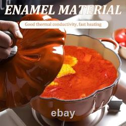 Cocotte en fonte en forme de citrouille, 4qt Cocotte en fonte émaillée
