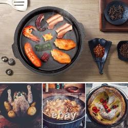 Cocotte en fonte pré-assaisonnée Overmont de 6,6 qt avec couvercle et lève-couvercle
<br/>
