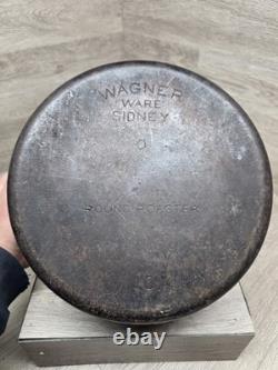Cocotte en fonte ronde WAGNER WARE avec couvercle sifflant, n° 10, vintage