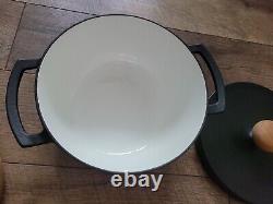 Cocotte en fonte vintage Richard Nissen M4313 avec couvercle en teck Danemark
