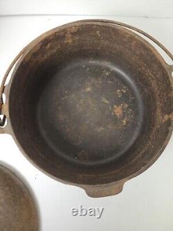 Cocotte néerlandaise Griswold en fonte vintage No. 8 Tite-Top 833 B avec couvercle