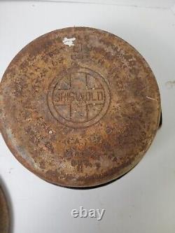 Cocotte néerlandaise Griswold en fonte vintage No. 8 Tite-Top 833 B avec couvercle