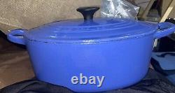 Cocotte ovale Le Creuset #25 vintage en émail de 3,5 litres, bleu cobalt