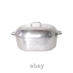 Cocotte ovale Vintage MAGNALITE de 13 litres avec couvercle et trépied en aluminium 12L Roaster GHC