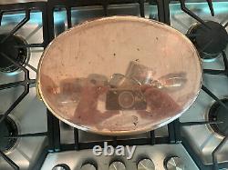Cocotte ovale en cuivre Williams Sonoma avec couvercle fabriquée en France