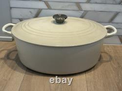 Cocotte ovale en fonte Le Creuset 31 avec couvercle Meringue 6-3/4 Qt
