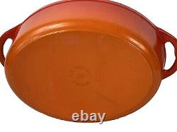 Cocotte ovale en fonte Le Creuset vintage 28 avec couvercle et grille Soleil 4-1/2 Qt