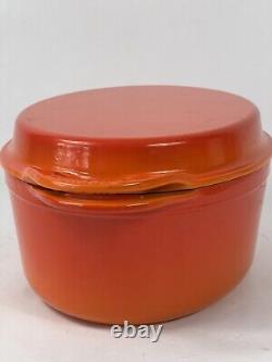 Cocotte ovale en fonte Le Creuset vintage 28 avec couvercle et grille Soleil 4-1/2 Qt