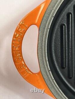 Cocotte ovale en fonte Le Creuset vintage 28 avec couvercle et grille Soleil 4-1/2 Qt