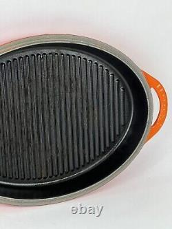 Cocotte ovale en fonte Le Creuset vintage 28 avec couvercle et grille Soleil 4-1/2 Qt