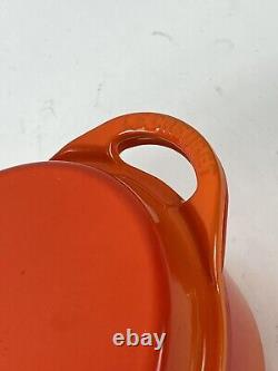 Cocotte ovale en fonte Le Creuset vintage 28 avec couvercle et grille Soleil 4-1/2 Qt