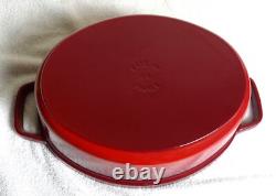 Cocotte ovale en fonte émaillée rouge Staub 4 QT #29 neuve avec couvercle cookware
