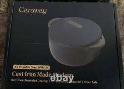 Cocotte ronde Caraway neuve en fonte de 6,5 qt, bleu nuit