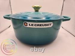 Cocotte ronde Le Creuset Signature n° 28 – 7,25 qt – Bleu Riviera – NEUVE