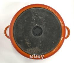 Cocotte ronde Le Creuset vintage orange flamme avec couvercle, 5,5 pintes, 5,2 L, taille F