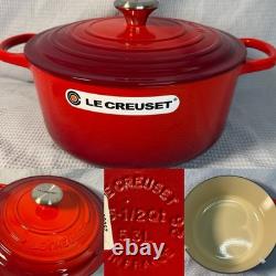 Cocotte ronde Signature en fonte Le Creuset 5,5 qt, couleur Flamme (rouge/orange), 26