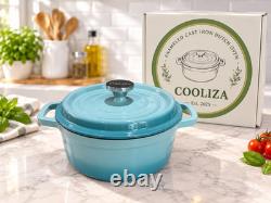 Cocotte ronde en fonte émaillée COOLIZA de 4 qt avec couvercle