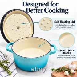 Cocotte ronde en fonte émaillée COOLIZA de 4 qt avec couvercle
