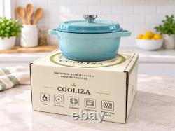 Cocotte ronde en fonte émaillée COOLIZA de 4 qt avec couvercle
