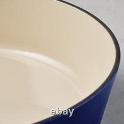 Cocotte ronde en fonte émaillée Tramontina avec couvercle, 6,5 pintes, bleue