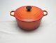 Cocotte Ronde Vintage Le Creuset En Flamme Orange De 22 D Avec Couvercle, 3,5 Litres