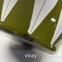 Cocotte vintage Catherine Holm de Norvège en émail Avocado White Lotus 12,5 avec couvercle