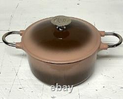 Collection de Casseroles en Fonte Émaillée Rose Marron avec Couvercle 8.5x4.75