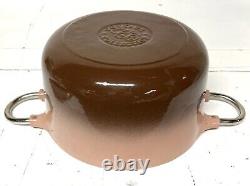 Collection de Casseroles en Fonte Émaillée Rose Marron avec Couvercle 8.5x4.75