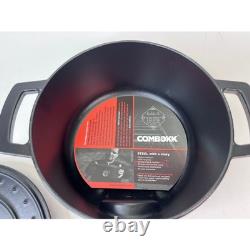 Combekk Cocotte Rails Noire en Fonte Rôtissoire Couvercle Thermomètre 24cm EUC