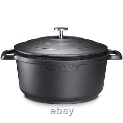 Couvercle de cocotte Insetfy grande taille – marmite en fonte d’aluminium de 7,5 qt avec deux poignées