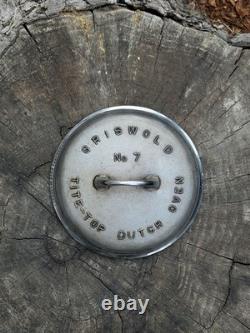 Couvercle de cocotte en fonte Vintage Griswold n° 7 Chrome Tite-Top – principalement restauré