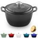 Couvercle De Cocotte Ronde En Fonte &eacute;maill&eacute;e Rossallini, 2 Qt, Gris Hu&icirc;tre