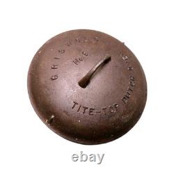 Couvercle de faitout Vintage Griswold No 9 Tite-Top Grand Logo 2552 Pat 1920