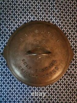 Couvercle de faitout en fonte Griswold #8 entièrement marqué