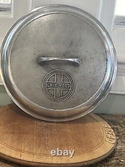 Couvercle de four hollandais Griswold en fonte #8 avec logo en chrome - couvercle seulement
