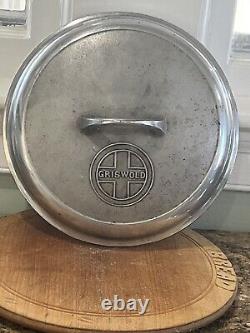 Couvercle de four hollandais Griswold en fonte #8 avec logo en chrome - couvercle seulement