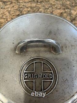 Couvercle de four hollandais Griswold en fonte #8 avec logo en chrome - couvercle seulement
