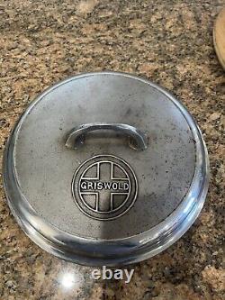 Couvercle de four hollandais Griswold en fonte #8 avec logo en chrome - couvercle seulement